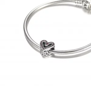 Charms Błyszczące Rubinowe Czerwone Serce Odręczne - 798692C02