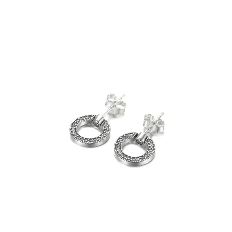 (zdjęcie do) Dwustronne kolczyki sztyfty Pavé i logo - 299486C01 - Wyświetl 2