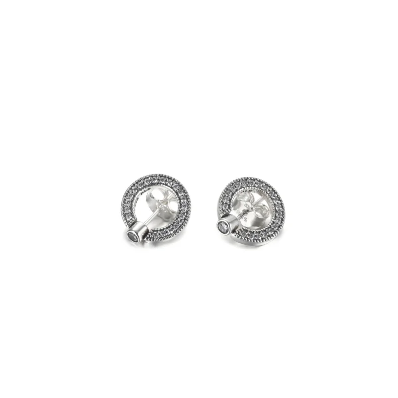 (zdjęcie do) Dwustronne kolczyki sztyfty Pavé i logo - 299486C01 - Wyświetl 3