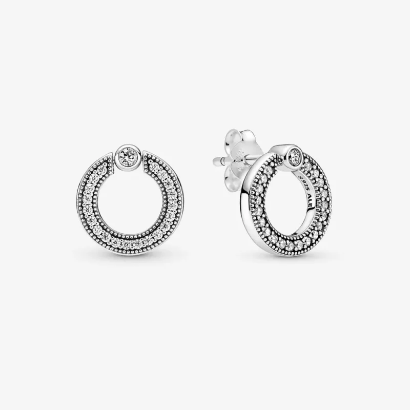 (zdjęcie do) Dwustronne kolczyki sztyfty Pavé i logo - 299486C01