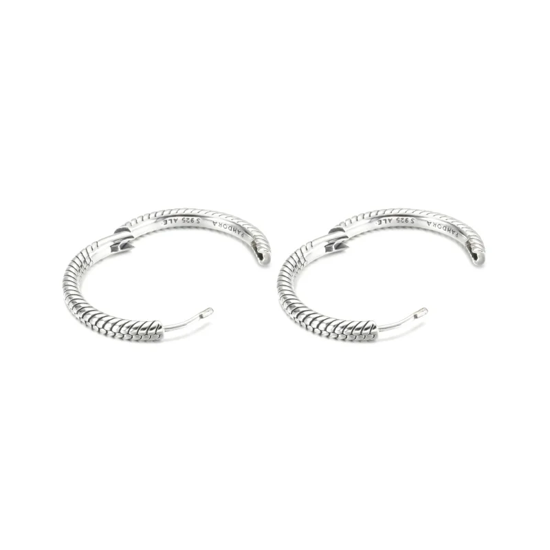 (zdjęcie do) Kolczyki obręcze Pandora Moments Charm - 299532C00 - Wyświetl 3