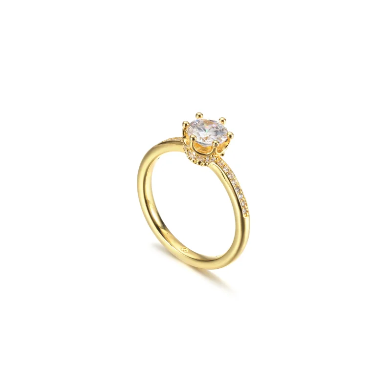 (zdjęcie do) Pierścionek solitaire Przezroczysta lśniąca korona - 168289C01 - Wyświetl 5