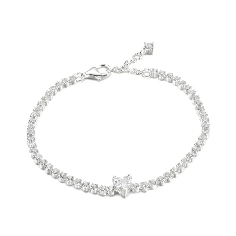 (zdjęcie do) Bransoletka PANDORA tenisowa z lśniącym sercem - 590041C01 - Wyświetl 2