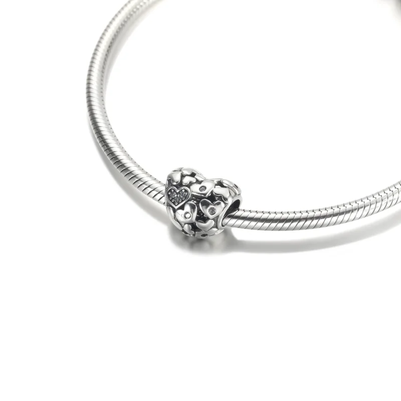 (zdjęcie do) Charms PANDORA Ażurowe lśniące serca - 791061C01 - Wyświetl 5