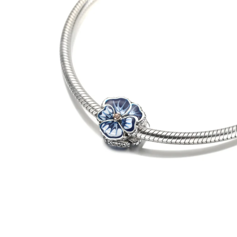 (zdjęcie do) Charms PANDORA Błękitny bratek - 790777C02 - Wyświetl 4