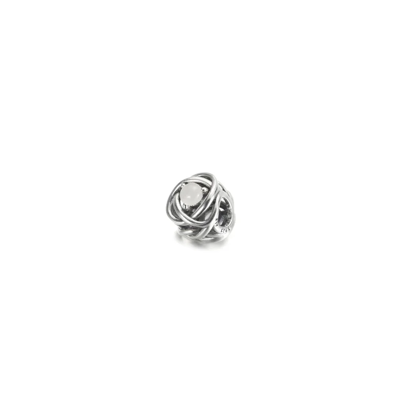 (zdjęcie do) Czerwiec Charms Urodzinowy symbol wieczności z białą masą perłową - 790064C03 - Wyświetl 2