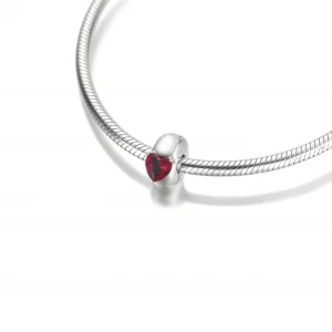 Klips PANDORA Czerwone serce solitaire - 799203C01