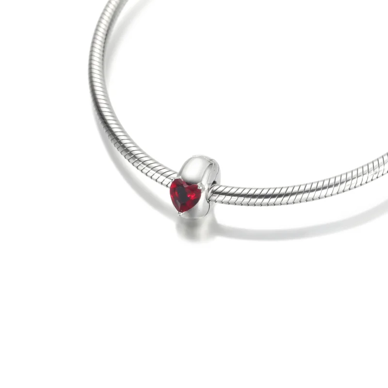 (zdjęcie do) Klips PANDORA Czerwone serce solitaire - 799203C01 - Wyświetl 5