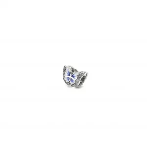 Lśniący charms z błękitnym motylem - 790761C01