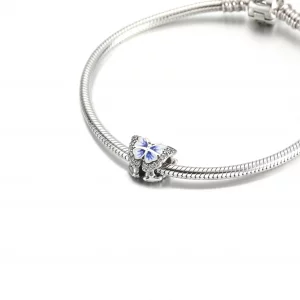 Lśniący charms z błękitnym motylem - 790761C01