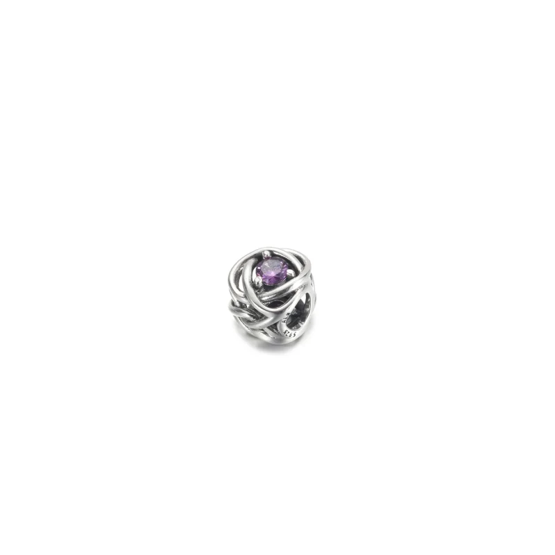 (zdjęcie do) Luty Charms Urodzinowy Fioletowy symbol wieczności - 790065C02 - Wyświetl 2