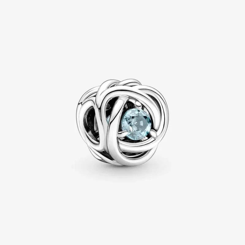 (zdjęcie do) Marzec Charms Urodzinowy Błękitny symbol wieczności - 790065C09