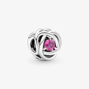 Październik Charms Urodzinowy Różowy symbol wieczności - 790065C05