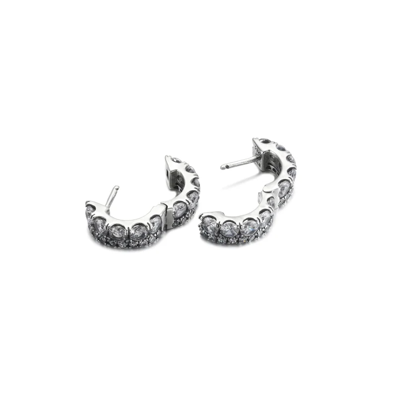 (zdjęcie do) Podwójne kolczyki obręcze pavé - 290058C01 - Wyświetl 6