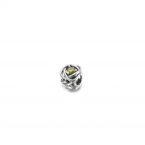 Sierpień Charms Urodzinowy Jasnozielony symbol wieczności - 790065C03