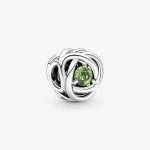 Sierpień Charms Urodzinowy Jasnozielony symbol wieczności - 790065C03