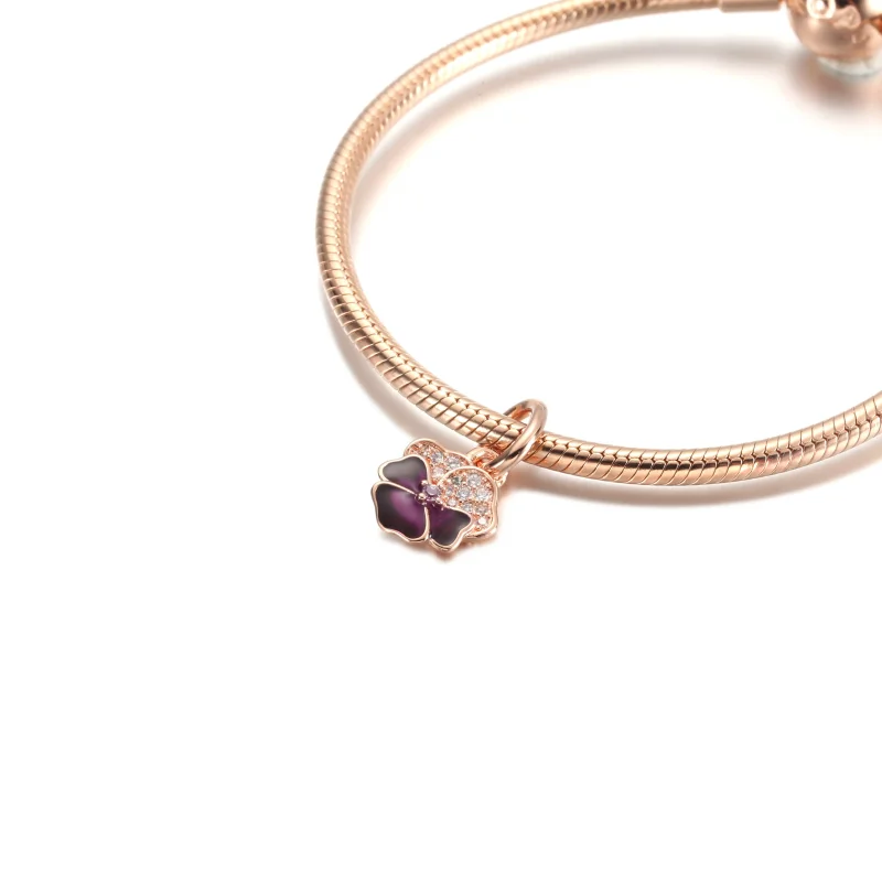 (zdjęcie do) Zawieszka PANDORA Fioletowy bratek - 780776C01 - Wyświetl 4