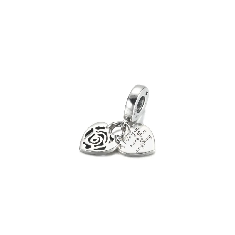 (zdjęcie do) Zawieszka PANDORA Róża i serce - 790086C00 - Wyświetl 2