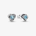 PANDORA Marzec Sea Aqua Blue Kolczyki Studzienki z Wiecznym Kręgiem - 292334C09