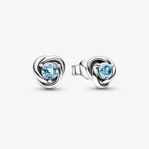 PANDORA Marzec Sea Aqua Blue Kolczyki Studzienki z Wiecznym Kręgiem - 292334C09