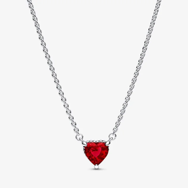(zdjęcie do) PANDORA Połyskujący wisior Serce w otoczeniu halo - Kolia naszyjnik - 392542C01