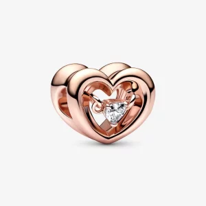PANDORA Promienny Serce i Pływający Kamień Charm - 782493C01