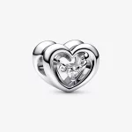 PANDORA Promienny Urok Serca & Wiszący Kamień Charm - 792493C01