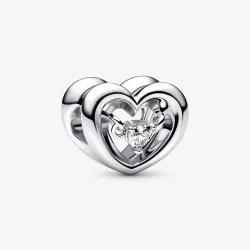 PANDORA Promienny Urok Serca & Wiszący Kamień Charm - 792493C01