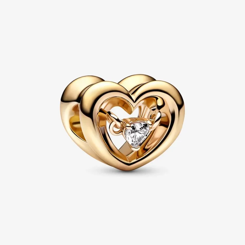 (zdjęcie do) PANDORA Radiant Heart & Floating Stone Charm - 762493C01