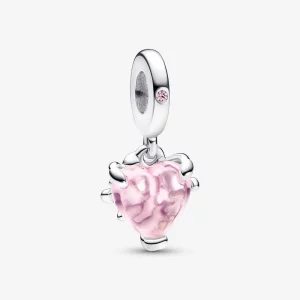 PANDORA Różowe Drzewo Rodzinne i Serce Wiszący Charm - 792654C01
