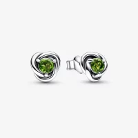 PANDORA Sierpniowy Kamień Urodzinowy Kolczyki Stud Eternity Circle - 292334C03