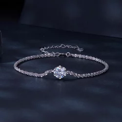 Bransoletka z diamentem w stylu Pandora - MSB006