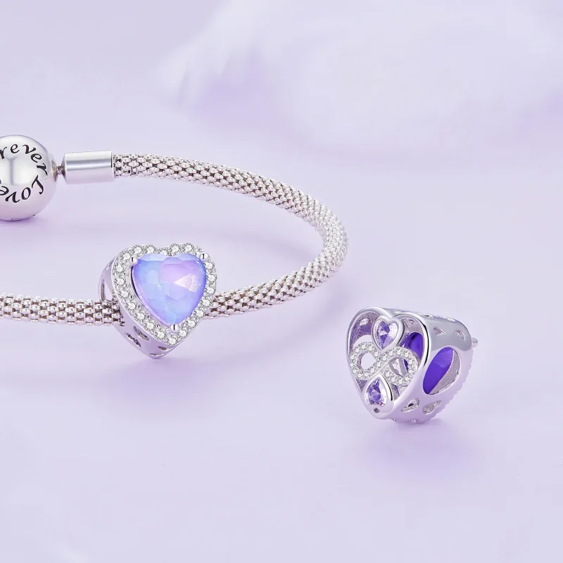 (zdjęcie do) Pandora Styl Fioletowy Charm z Serduszkiem - SCC2453 - Wyświetl 4