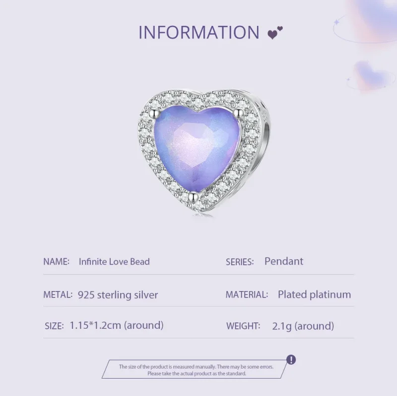 (zdjęcie do) Pandora Styl Fioletowy Charm z Serduszkiem - SCC2453 - Wyświetl 5