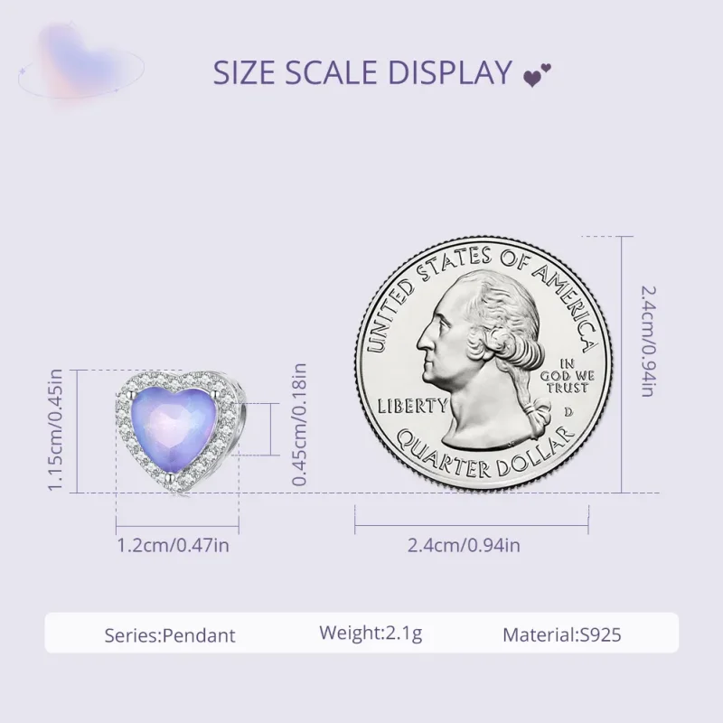 (zdjęcie do) Pandora Styl Fioletowy Charm z Serduszkiem - SCC2453 - Wyświetl 6