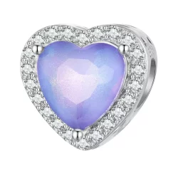 Pandora Styl Fioletowy Charm z Serduszkiem - SCC2453