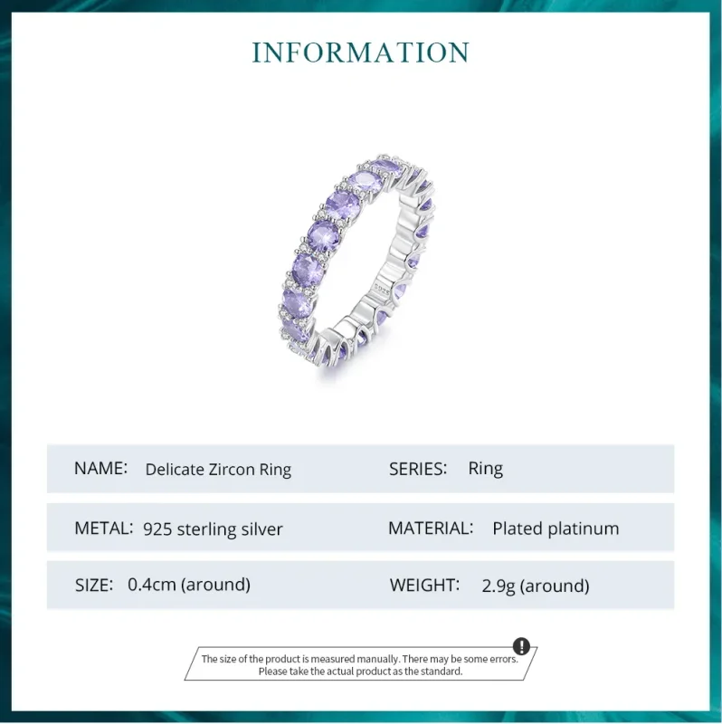 (zdjęcie do) Pandora styl fioletowy pierścień - BSR340 - Wyświetl 6
