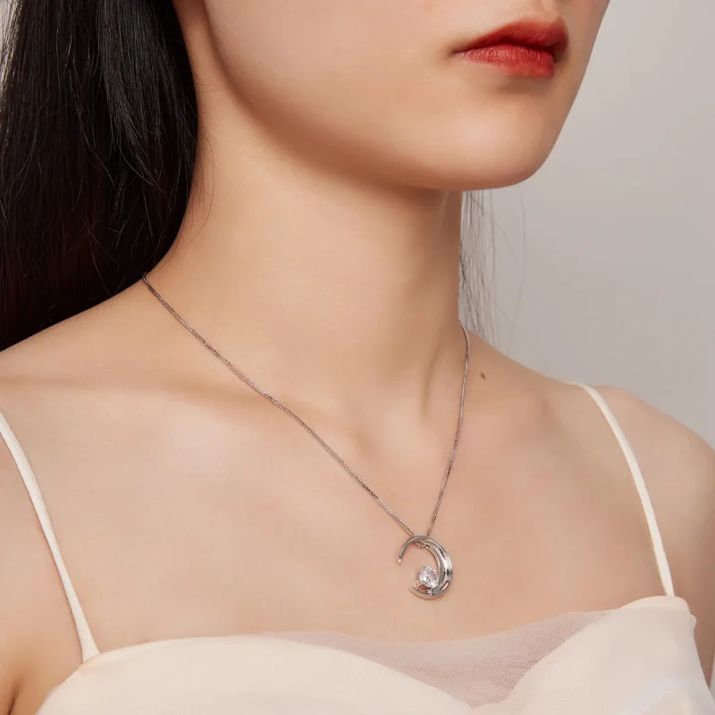 (zdjęcie do) Pandora styl Księżycowy naszyjnik - BSN311 - Wyświetl 8