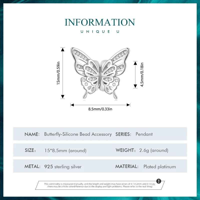 (zdjęcie do) Pandora styl Motylki Spacer Charm - BSC823 - Wyświetl 4