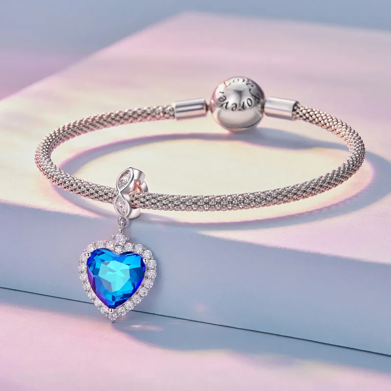 (zdjęcie do) Pandora Styl Niebieski Charm Serce - BSC775 - Wyświetl 3