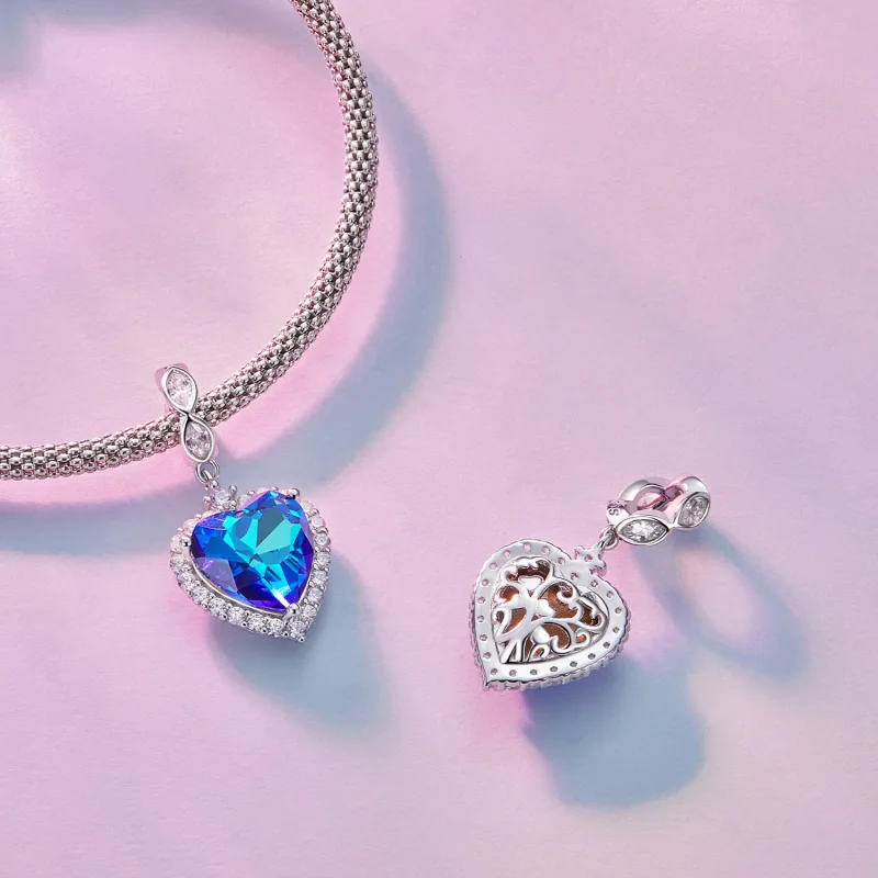 (zdjęcie do) Pandora Styl Niebieski Charm Serce - BSC775 - Wyświetl 4