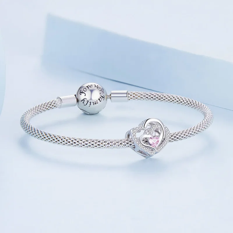 (zdjęcie do) Pandora Styl Podwójny Charm Serca - BSC695 - Wyświetl 5