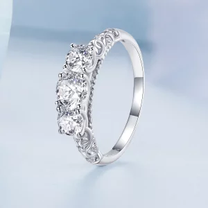 Pandora Styl Trzy Kamieniowy Pierścionek - BSR318