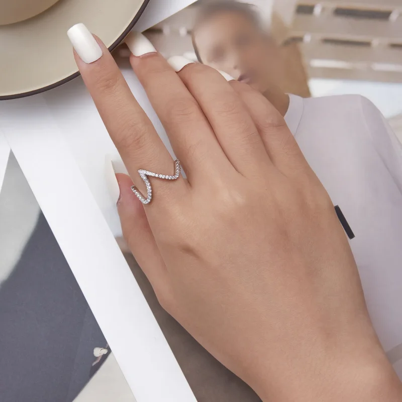 (zdjęcie do) Pandora styl Zig Zag Pierścień - BSR314 - Wyświetl 6