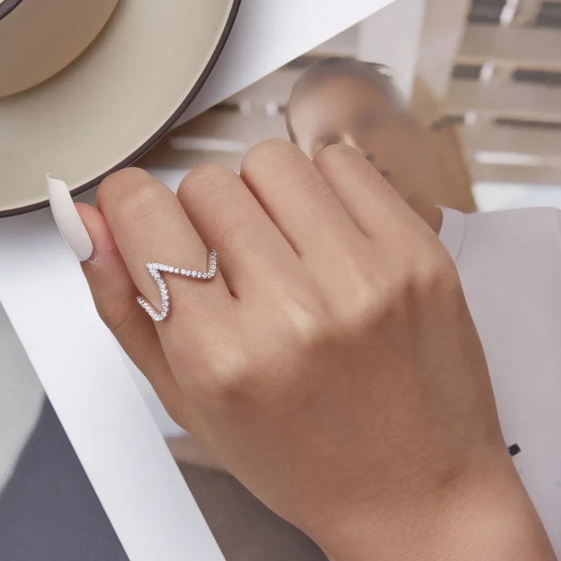 (zdjęcie do) Pandora styl Zig Zag Pierścień - BSR314 - Wyświetl 7