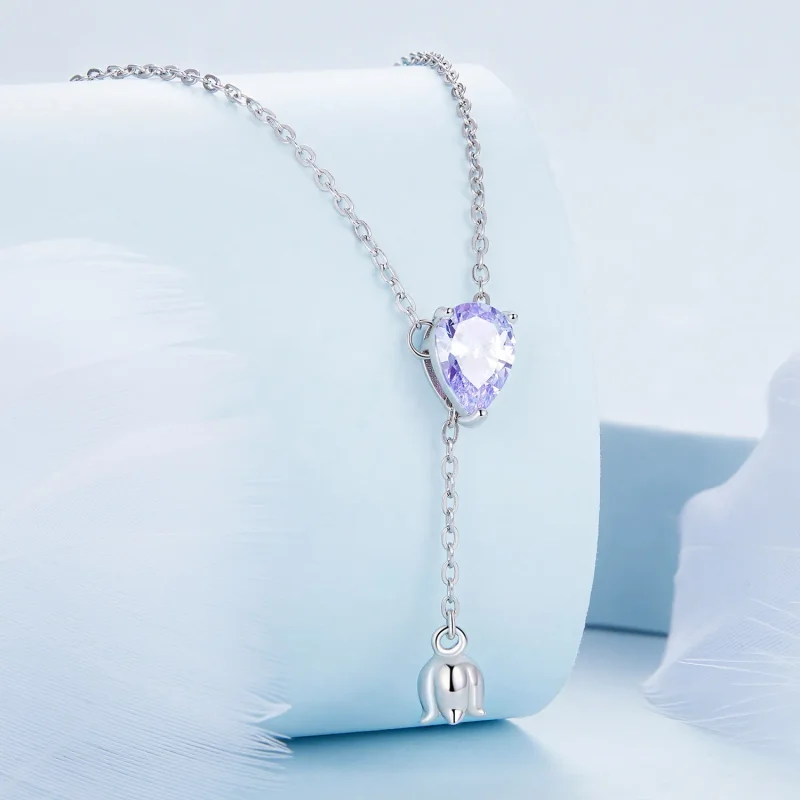 (zdjęcie do) Pandora Style Ametystowy Naszyjnik - BSN271 - Wyświetl 2