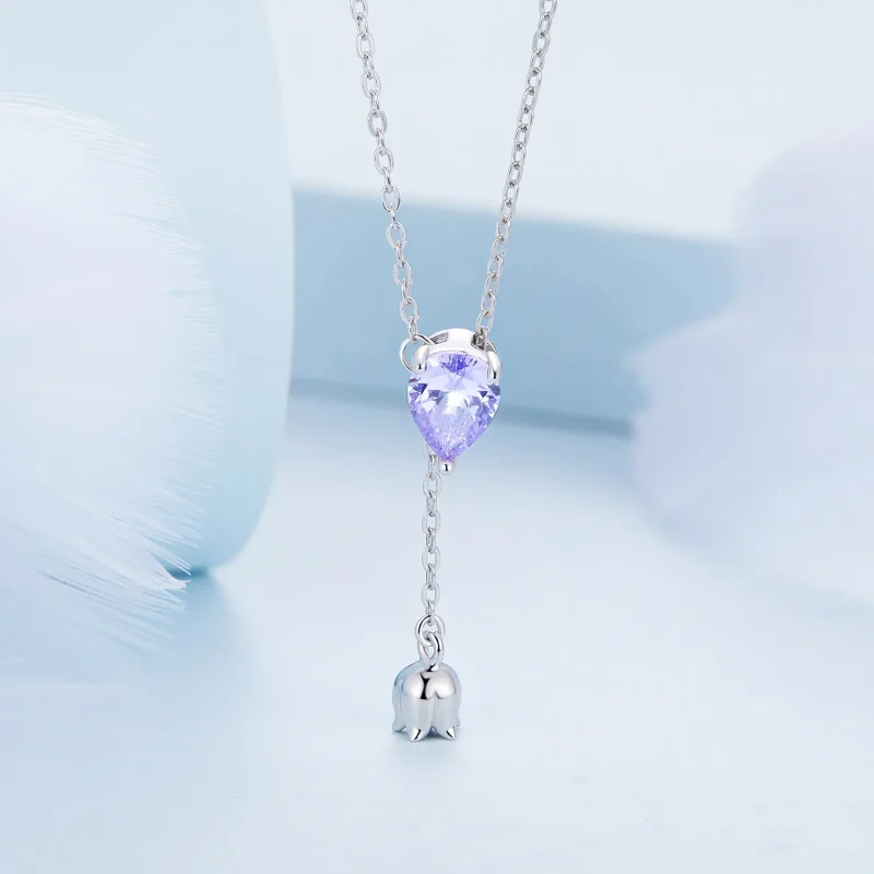 (zdjęcie do) Pandora Style Ametystowy Naszyjnik - BSN271 - Wyświetl 3