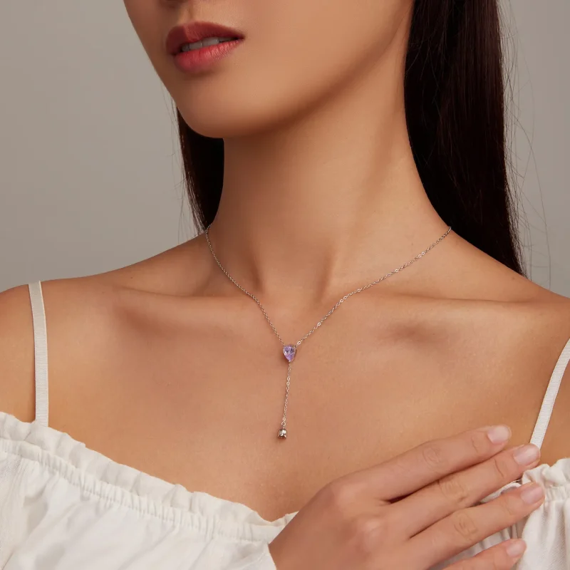 (zdjęcie do) Pandora Style Ametystowy Naszyjnik - BSN271 - Wyświetl 6