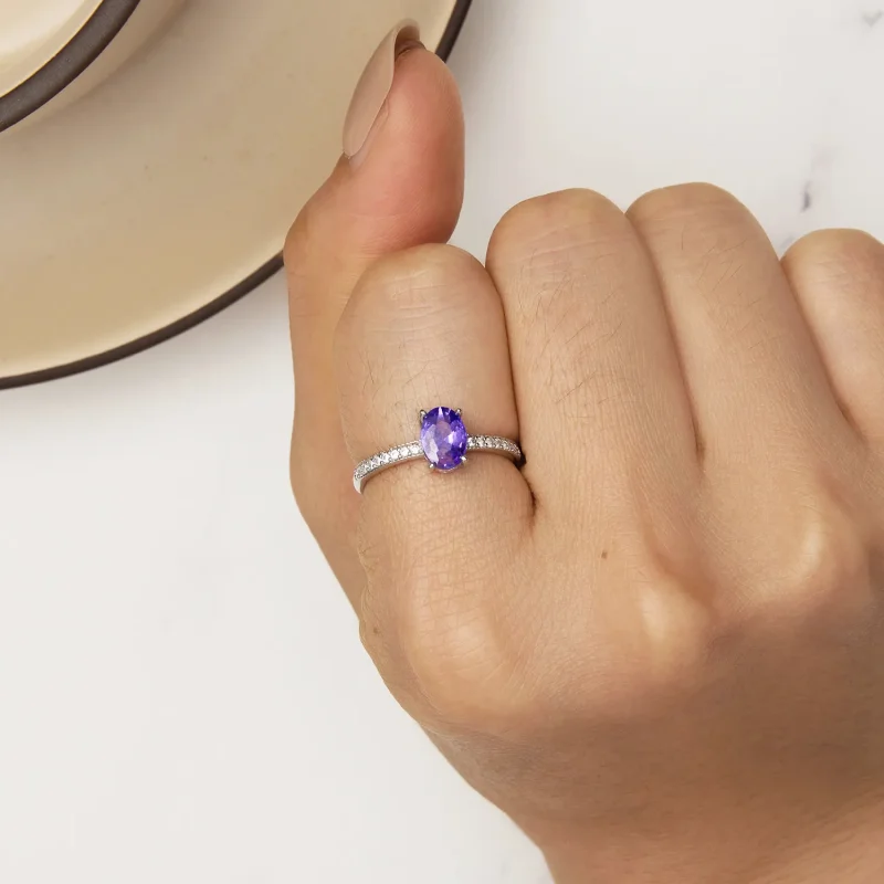 (zdjęcie do) Pandora Style Ametystowy Pierścionek - BSR460-VT - Wyświetl 6