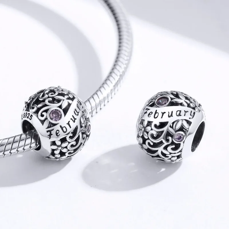 (zdjęcie do) Pandora Style Birthstone dla lutego - SCC1385-2 - Wyświetl 3